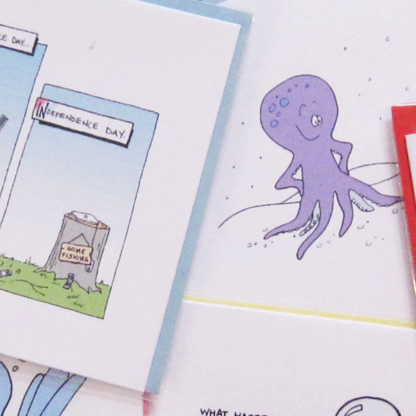 Comic greeting cards